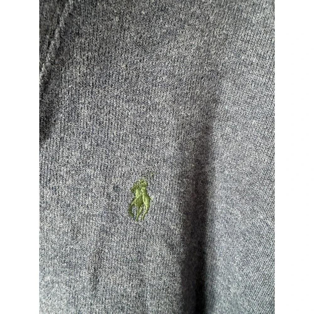 Polo Ralph Lauren Sweater Men's XL Blue heathered Cowl Neck Elbow Patches warm